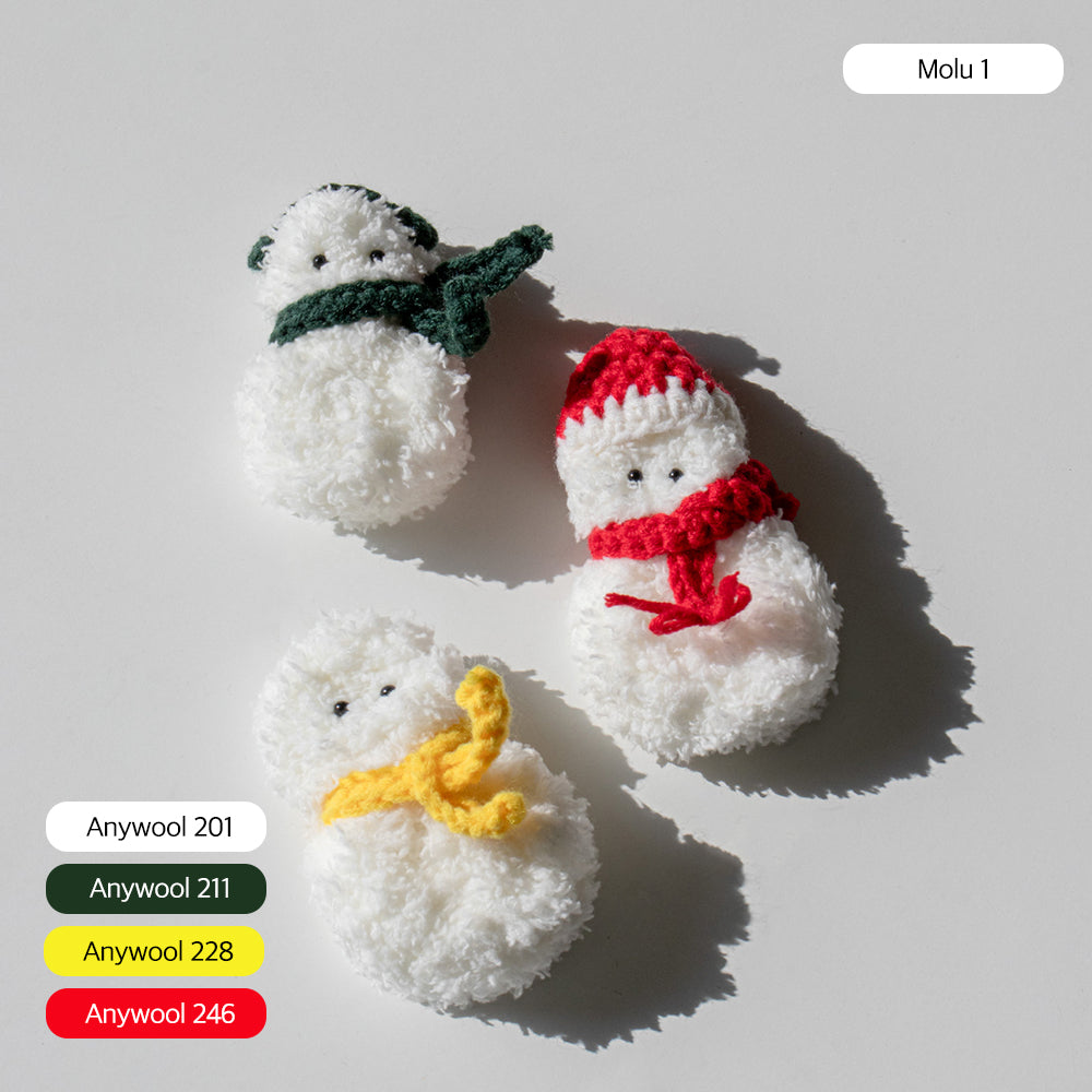 DIY パッケージ | Anywool Moru 雪だるまセット