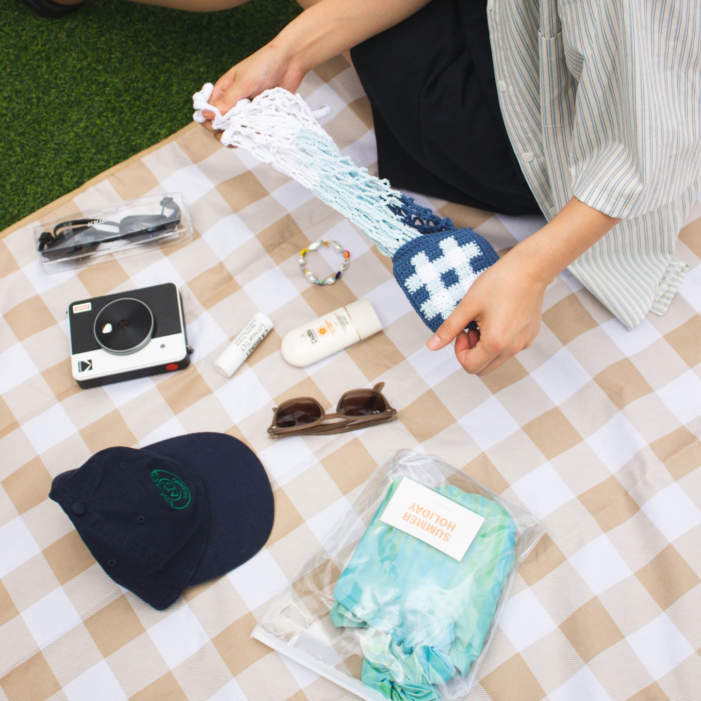Chablis Check Net Pocket Bag | Pattern ONLY