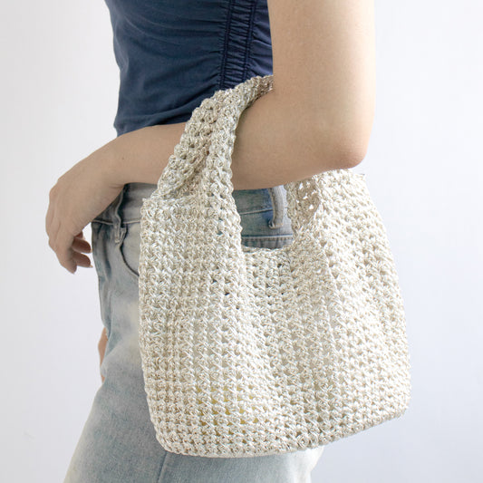 メタリックプレーコードベーグルバッグ編み図 - JAPANESE ver.