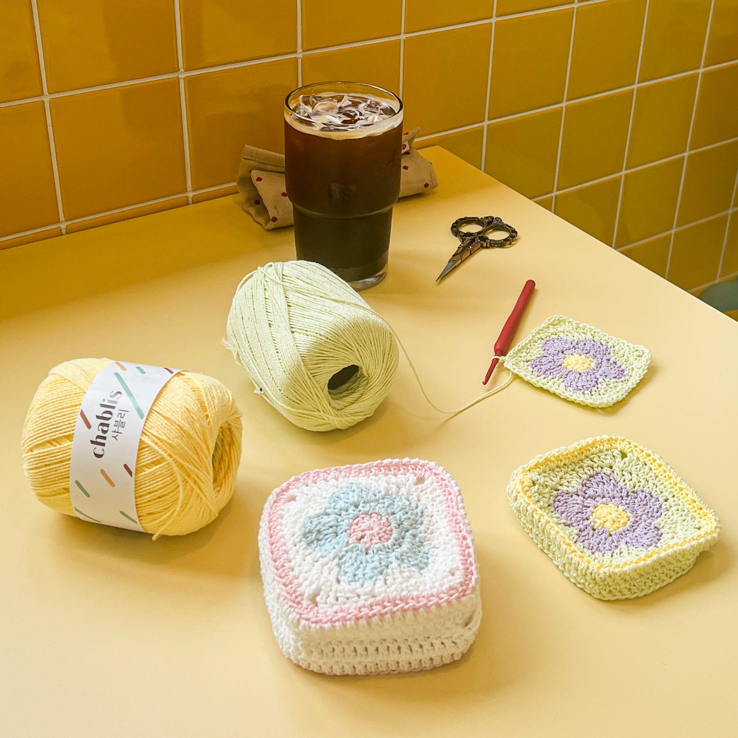 DIY Package | Chablis Check Net Flower Pocket Bag