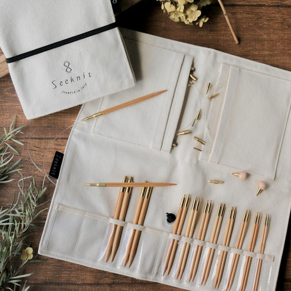 Seeknit Koshitsu Bamboo Interchangeable Circular Knitting Needle Premium Set 2
