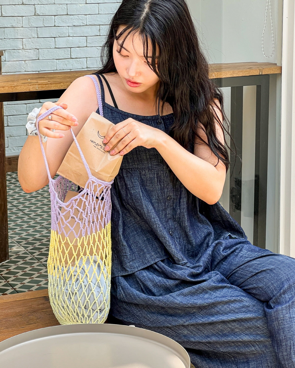DIY Package | Chablis Check Net Flower Pocket Bag