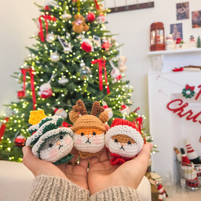 Happy Cotton Christmas Hamster Keyring | Pattern ONLY