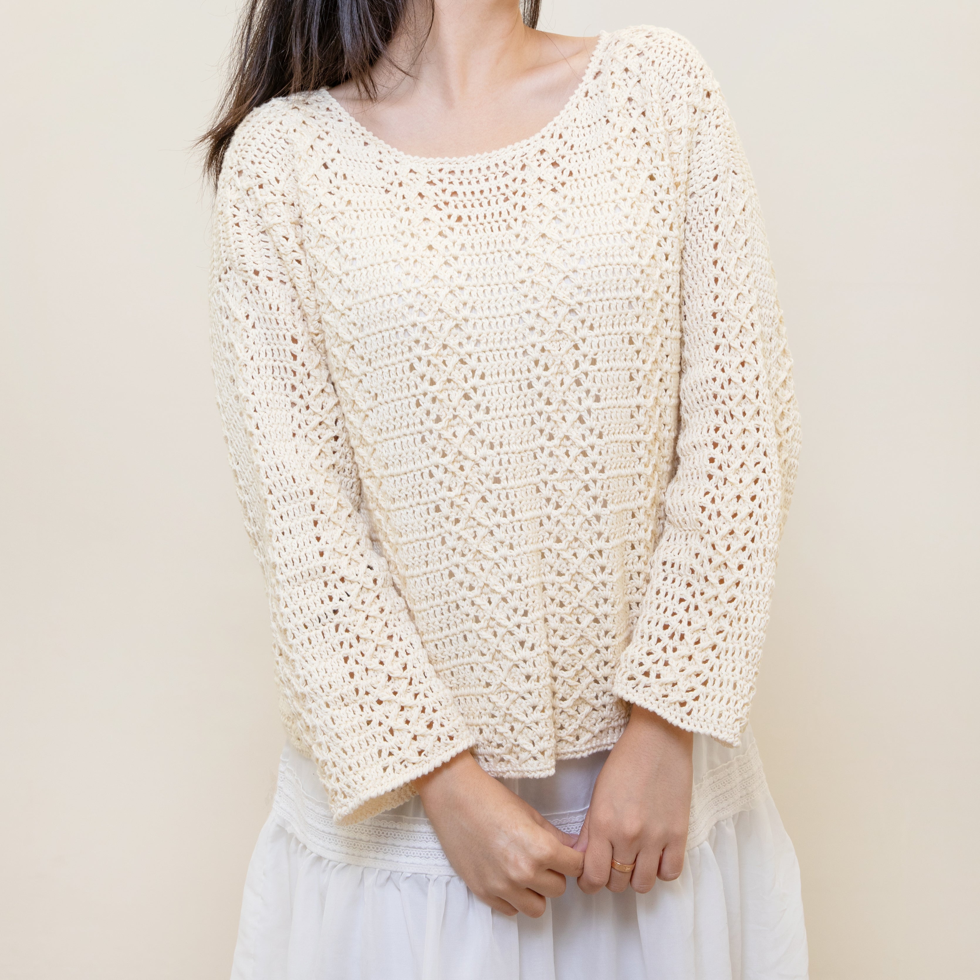 Cotton Cream Mori Sweater | Pattern ONLY – Yarn-a