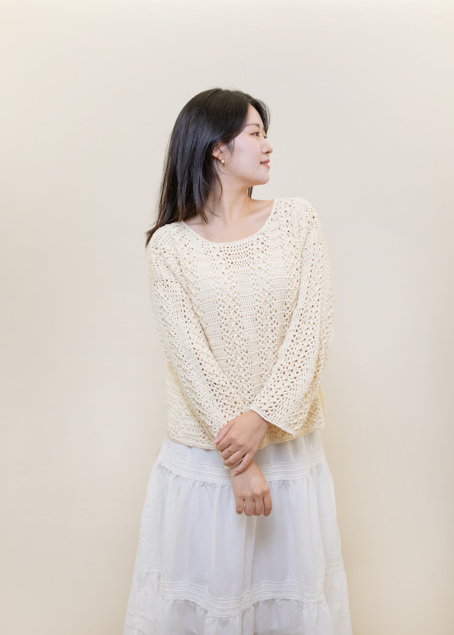 Cotton Cream Mori Sweater | Pattern ONLY