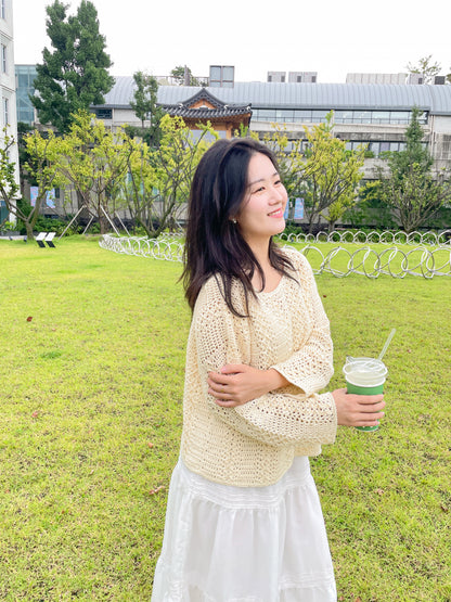 Cotton Cream Mori Sweater | Pattern ONLY