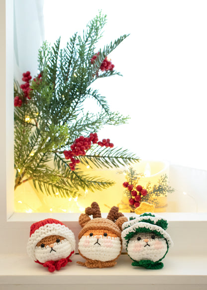 Happy Cotton Christmas Hamster Keyring | Pattern ONLY
