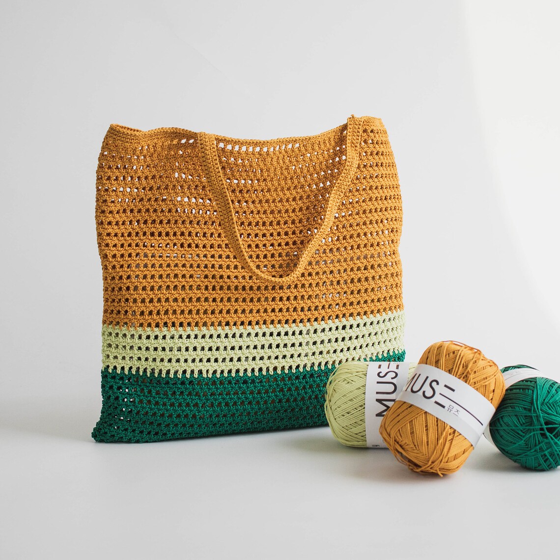 Muse 3colors Crochet Eco Bag | Pattern ONLY